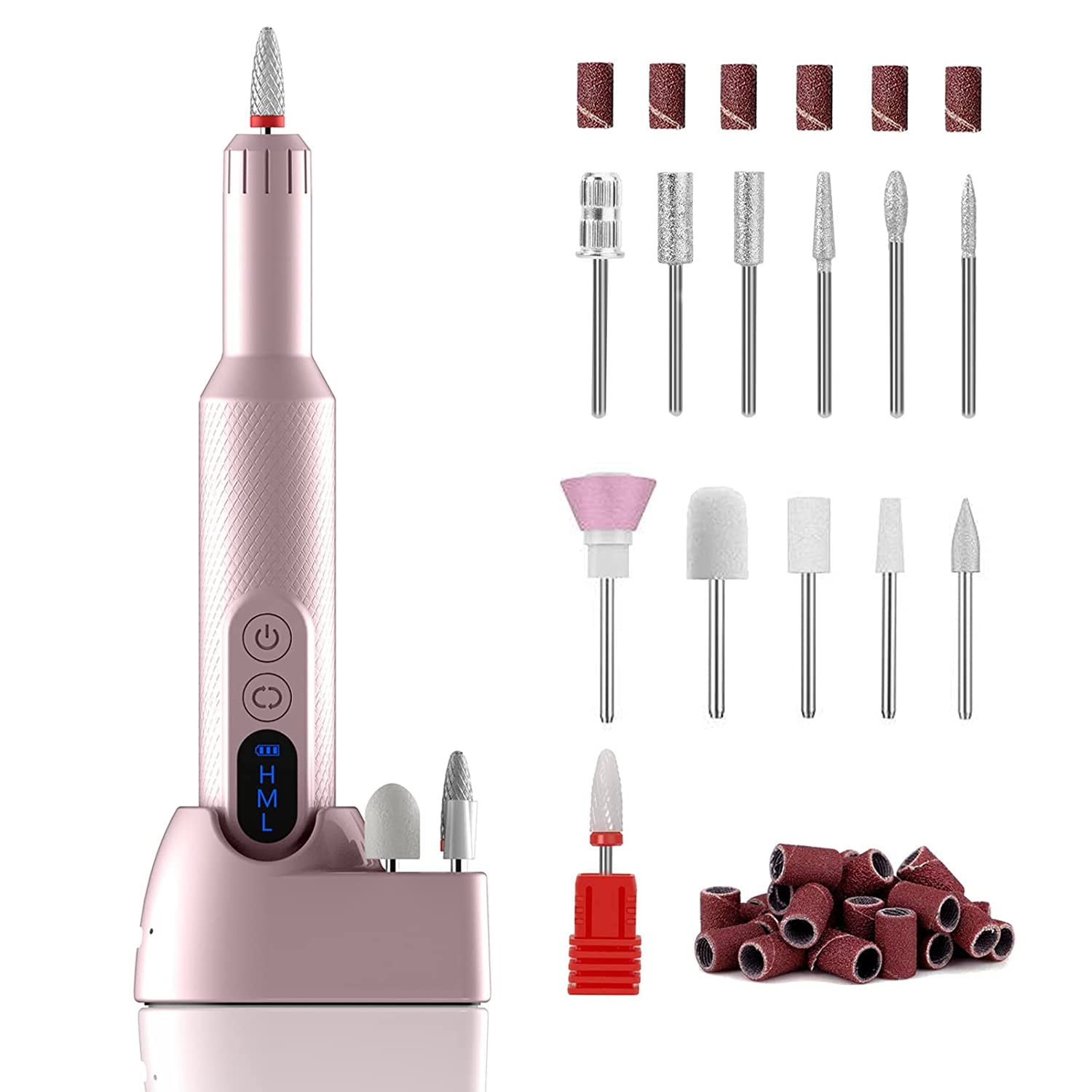 Portable Nail Drill Machine 20000RPM Electric Nail File Eirenee  Professional E Filer Manicure Tool Set with 6pcs Nail Drill Bits for Acrylic  Nails Gel Polish Removing, Nail Tech Home DIY Use –