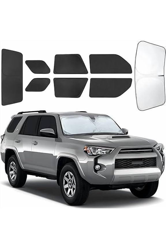 for Toyota 4Runner 2010-2025 Car Window Shades, 8pcs Privacy Sun Shade Set for Front Windshield Side and Rear Windows, Full Window Covers Keeps Vehicle Cool for Camping Napping