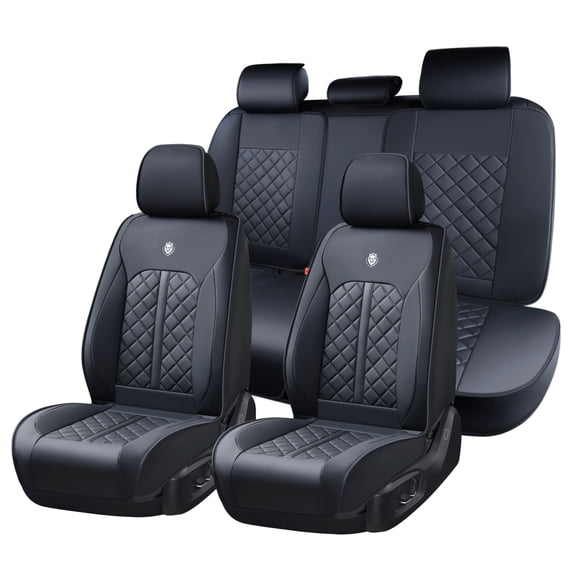 for Toyota 4Runner Sport 2003-2009 Waterproof Leather Full Set of 5 Seats Easy to Clean and Install Black Car Seat Covers, (Only suitable for 5-seat version models)
