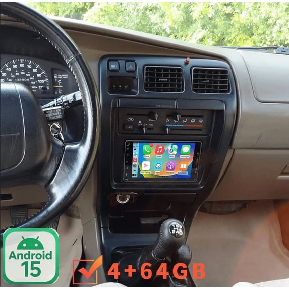 4+64GB Car Stereo For Toyota 4runner 1996-2002, 7" Android 15 Radio with Wireless CarPlay & Android Auto, Includes Backup Camera