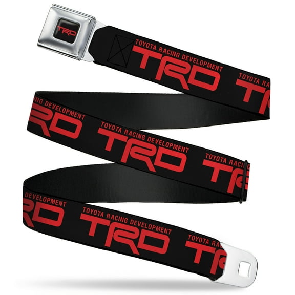 Toyota Belt, Seatbelt Buckle Belt, Toyota Racing Development Text and TRD Logo Black Red, 30 to 44 Inches