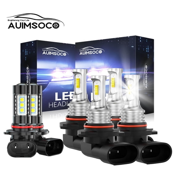 For Toyota Camry 2002-2005 2006, LED Headlight High Low Beam Fog Light 6Pcs Kit, White 6000K 300% Brighter 4000lm, Front L/R, Easy Installation CANbus Ready 1:1 Size, Halogen Replacement