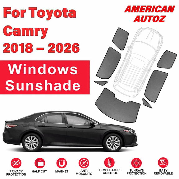 Toyota Camry 2018 2019 2020 2021 2022 2023 2024 2025 2026 Windows Sunshades Tints Covers