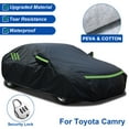 thumbnail image 1 of For Toyota Camry Car Cover, Thickened PEVA+Cotton Waterproof Sedan Full Cover with Lock Outdoor Indoor Snow Rain Sun Dust Protection All Weather Black, 1 of 12