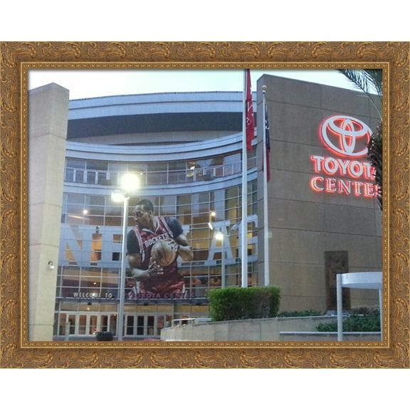 Toyota Center 36x28 Large Gold Ornate Wood Framed Canvas Art - Home of the Houston Rockets