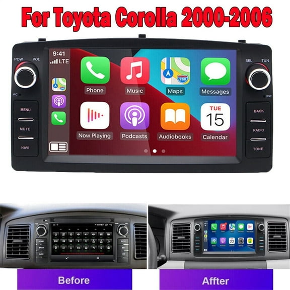 for Toyota Corolla 2000-2006 Android Radio Touch Screen with Wireless Carplay Android Auto,Car Stereo Bluetooth Navigation Media Player GPS WIFI Backup Camera Head Unit