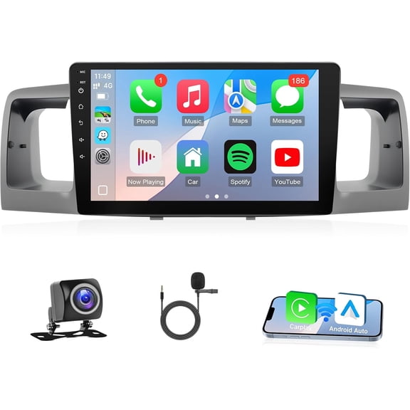 for Toyota Corolla 2003-2008 Radio Compatible with Wirelessly Carplay Android Auto,Car Stereo Upgrade Android Bluetooth Navigation Touchscreen GPS FM Multimedia Player