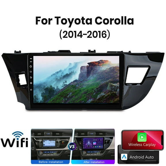 For Toyota Corolla Android Radio 2014-2016 with Apple CarPlay Android Auto, 9 inch Android 12 Car Stereo Touchscreen with GPS Navi WiFi RDS Backup Camera 2G+32G