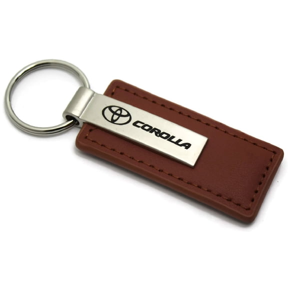 Toyota Corolla Brown Rectangular Leather Key Chain