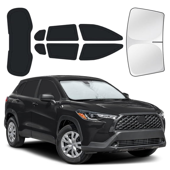 for Toyota Corolla Cross 2022-2026 Car Window Shades, 8Pcs Window Covers, Privacy Sun Shade Set for Front Windshield Side and Rear Windows, Keeps Vehicle Cool for Camping Napping