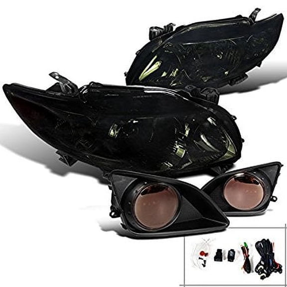 Toyota Corolla Sedan 4Dr Smoke Headlights+Tinted Driving Bumper Fog Lamps