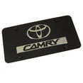 thumbnail image 1 of Toyota Dual Logo Camry License Plate (Chrome on Black), 1 of 5