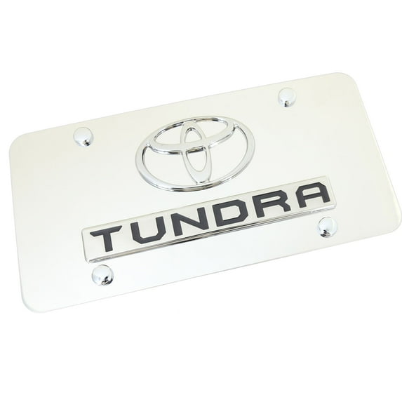 Toyota Dual Logo Tundra License Plate (Chrome)
