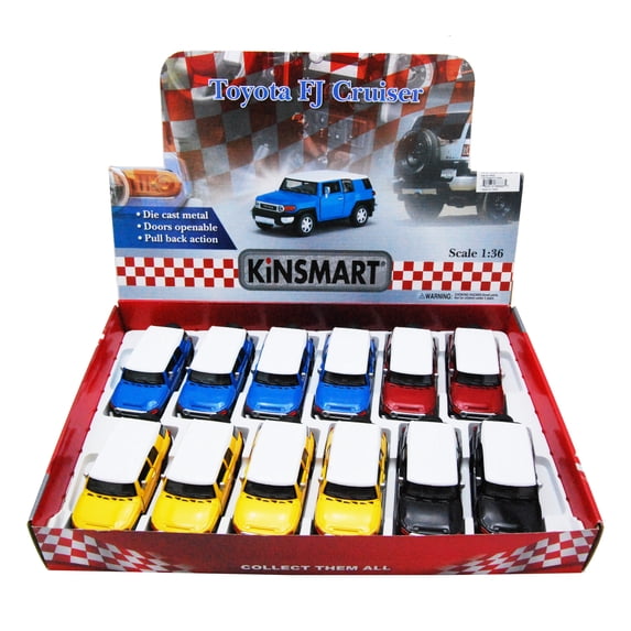 Toyota FJ Cruiser SUV Diecast Car Package - Box of 12 1/36 scale Diecast Model Cars, Assorted Colors