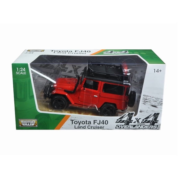 Toyota FJ40 Land Cruiser Red \4x4 Overlanders\ Series 1/24 Diecast Model Car by Motormax