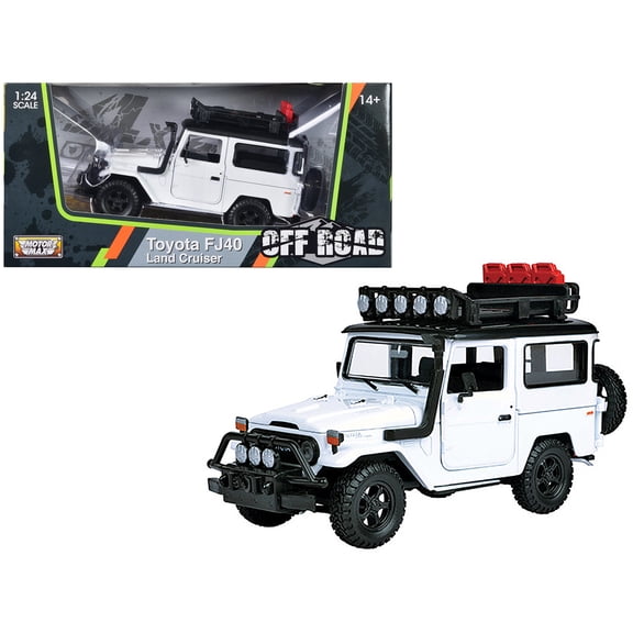 Toyota FJ40 Land Cruiser White "4x4 Overlanders" Series 1/24 Diecast Model Car by Motormax