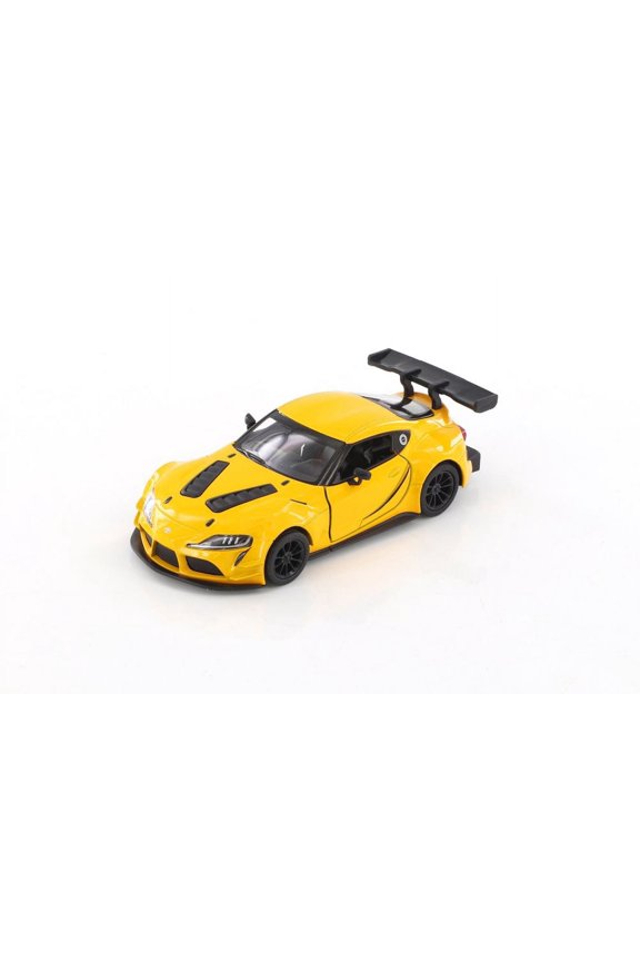 Toyota GR Supra Racing Concept, Yellow - Kinsmart 5421D - 1/36 scale Diecast Model Toy Car