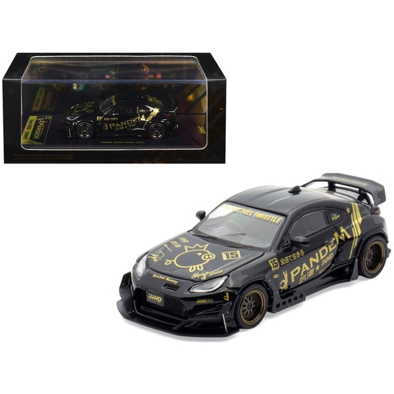 Toyota GR86 "Pandem" RHD Black with Gold Graphics "Hobby Expo China 2025 Event Exclusive" 1/64 Diecast Model Car by Inno Models