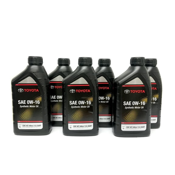 Toyota Genuine Full Synthetic Motor Oil 0W-16, 1 qt (6 Pack)