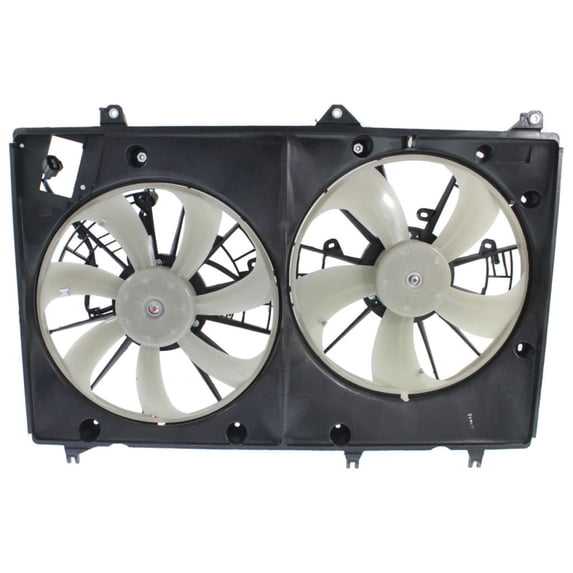 For Toyota Highlander 2008 09 10 11 12 2013 Radiator And Condenser Fan Assembly | Dual Fan | 3.5L V6 | With Towing Package | Replacement For TO3115171 | 163610P170, 163610P180