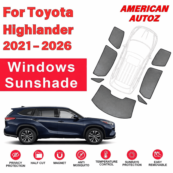 Toyota Highlander 2020 2021 2022 2023 2024 2025 2026 Windows Sunshades Tints Covers