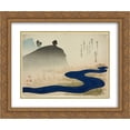 thumbnail image 1 of Toyota Hokkei 2x Matted 24x20 Gold Ornate Framed Art Print 'A Mountainous Landscape with a Stream', 1 of 2