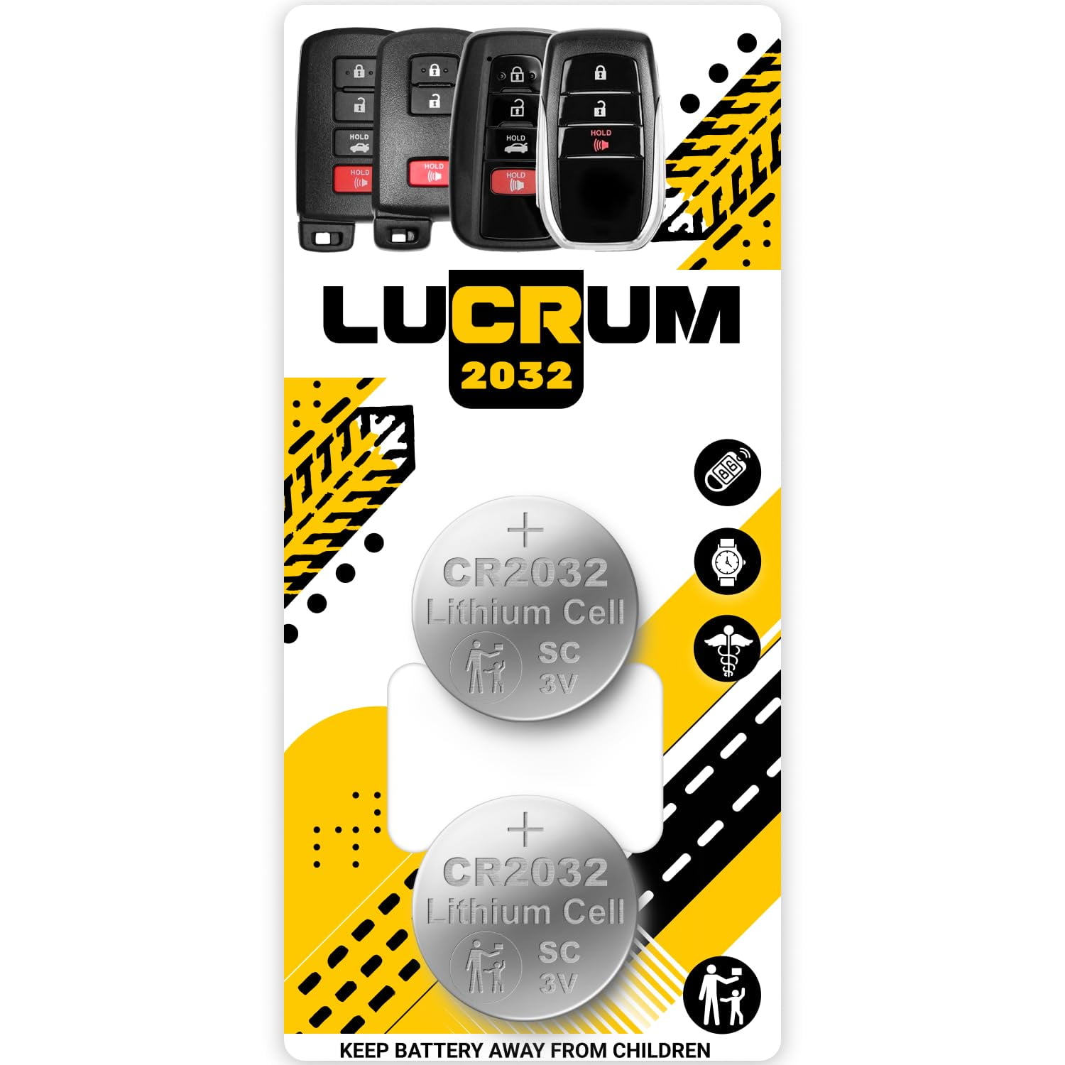 for Toyota Key Fob Battery Replacement, 2PCs CR2032 Battery for Car ...