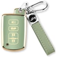 thumbnail image 1 of for Toyota Key Fob Cover with Keychain, 4 Button Car Key Case Shell for Tacoma Highlander Corolla Sequoia Camry Tundra Avalon RAV4 4Runner, Golden Edge Soft TPU Easy to Press, 1 of 15