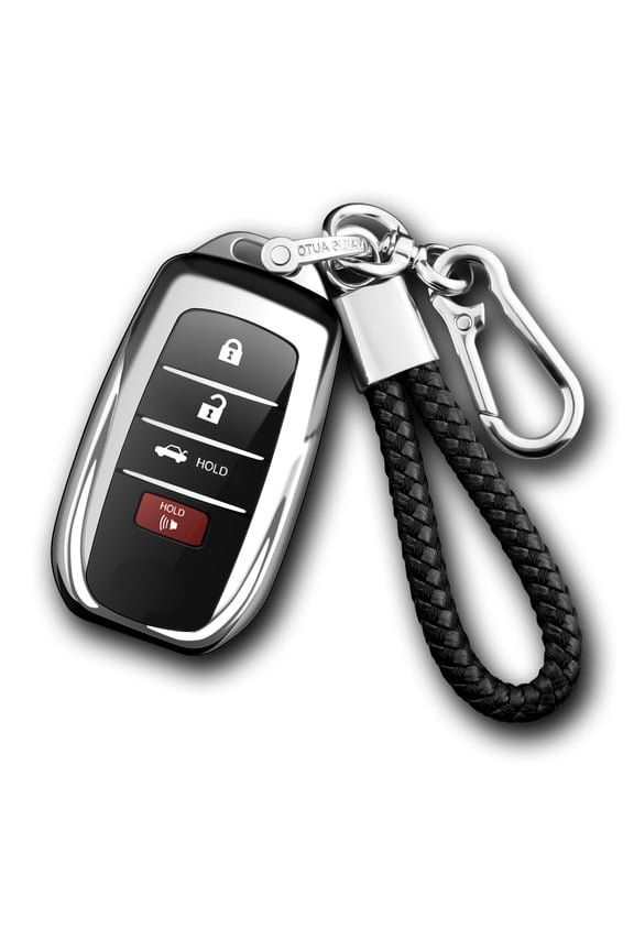 for Toyota Key Fob Cover with Keychain, Fit for Toyota Venza Corolla Cross Grand Highlander Tundra RAV4 Prime Prius Land Cruiser Sequoia Sienna Crown Tacoma 2025 Camry