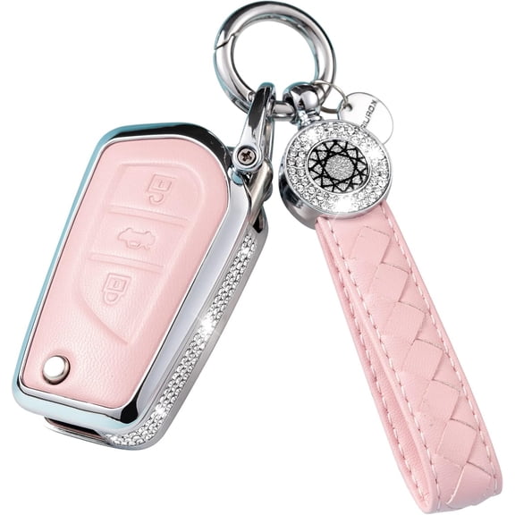 for Toyota Key Fob Cover with Keychain, Soft TPU Key Case Protection Shell Fit for 2018-2022 Camry RAV4 Highlander Avalon C-HR Prius Corolla GT86 Smart Key,1