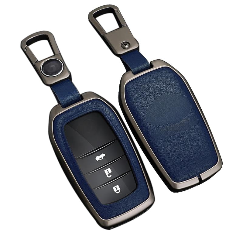 for Toyota Key Fob Cover, Leather+Zinc Alloy Key Fob Case for 2025 Camry, 2021-2025 Venza, Grand Highlander Hilux, Fortuner, 2022-2025 Tundra Tacoma Remote Key