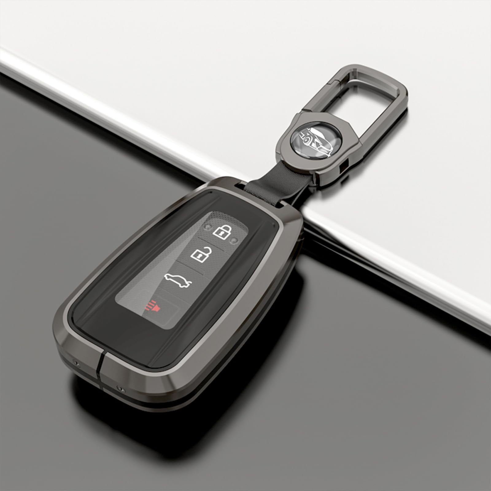 Toyota Key Fob Cover, TPU+Zinc Alloy Case for 2018-2024 RAV4, Camry, C-HR, Avalon, GT86, 2020-2022 Highlander, Corolla, Prius Remote Key