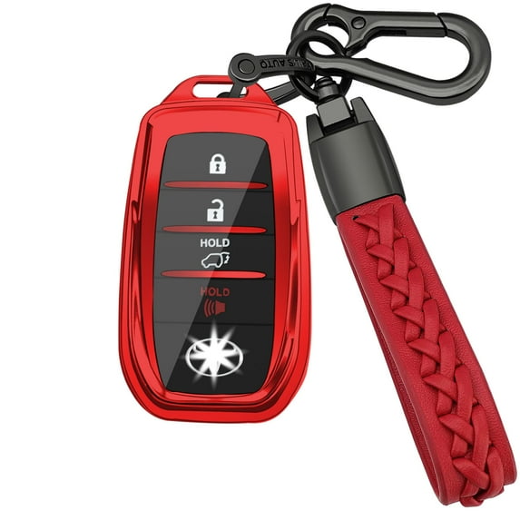 for Toyota Key fob Cover,case with chain,Tpu 360 Degree Protection Key Case compatible with 2021-2022 Venza,RAV4 Prime,Sienna,Land Cruiser,Fortuner,Mirai