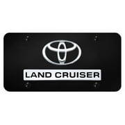 Toyota Land Cruiser 3D Chrome Logo Black License Plate Official Licensed