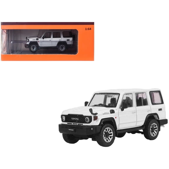 Toyota Land Cruiser (J76) RHD (Right Hand Drive) White 1/64 Diecast Model Car by GCD