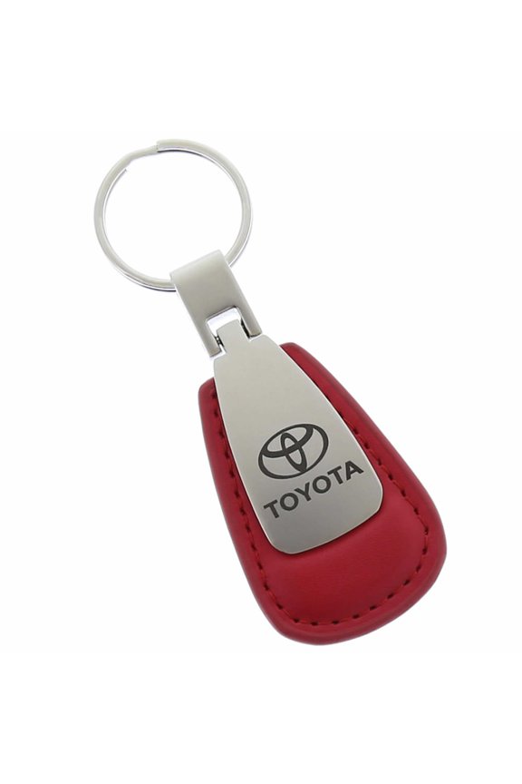 Toyota Leather Tear Drop Key Ring (Red)