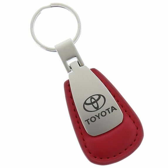 Toyota Leather Tear Drop Key Ring (Red)
