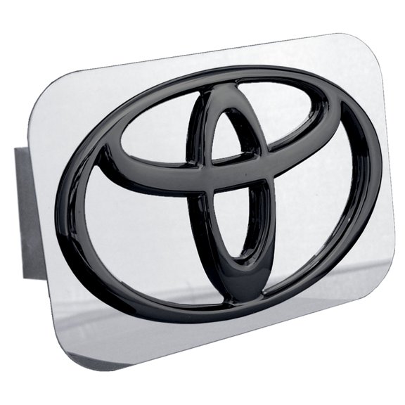 Toyota Logo Trailer Hitch Plug (Black Pearl on Chrome)