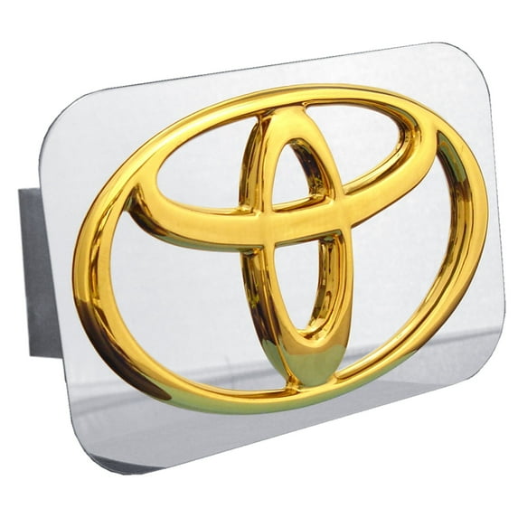Toyota Logo Trailer Hitch Plug (Gold on Chrome)