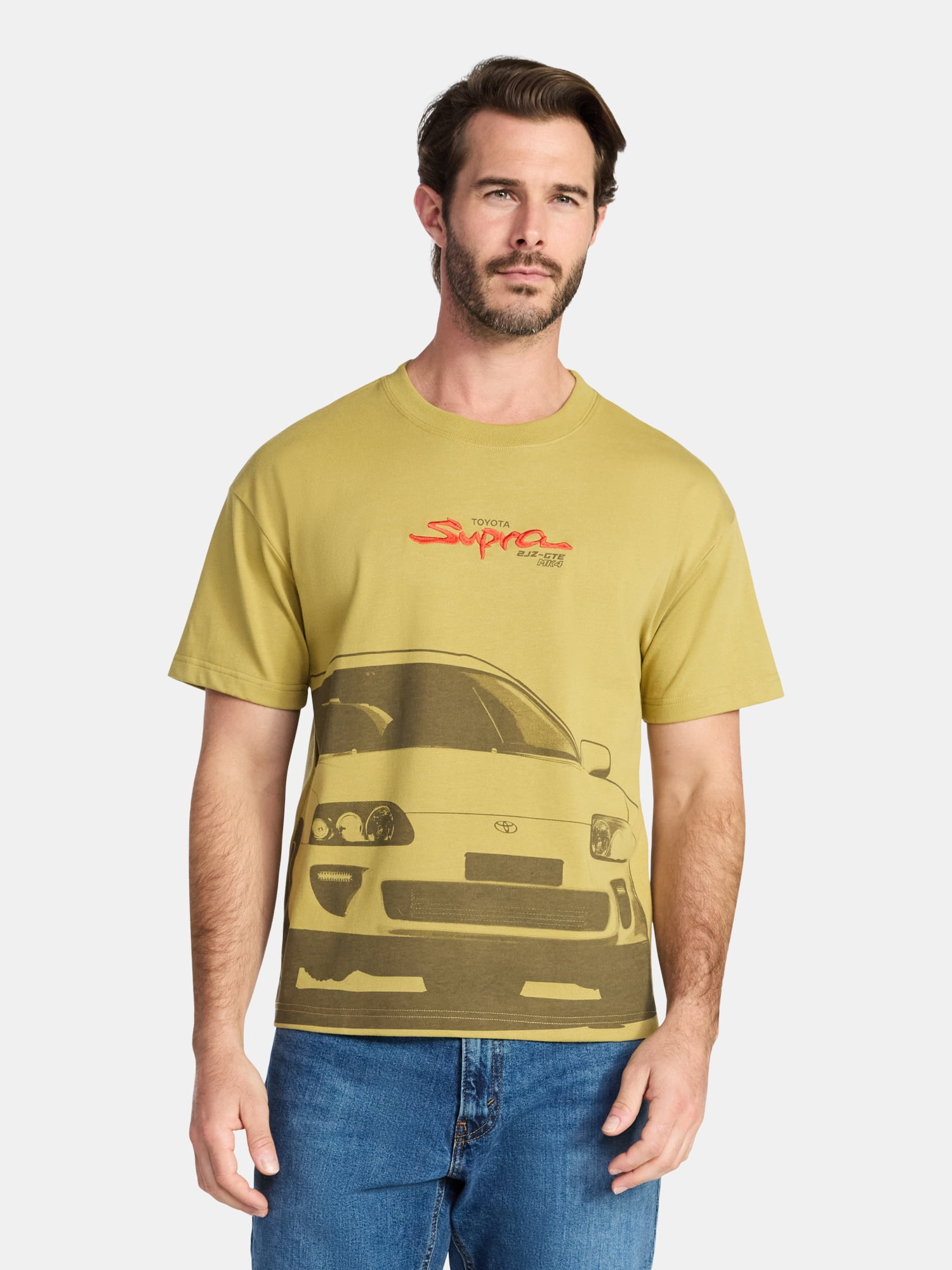 Toyota Men's and Big Men's Supra Cropped Graphic Tee, Sizes XS-3XL