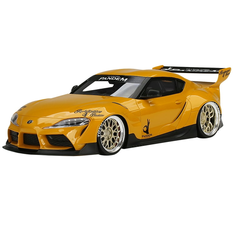 Toyota Pandem GR Supra V1.0 Yellow with Graphics 1/18 Model