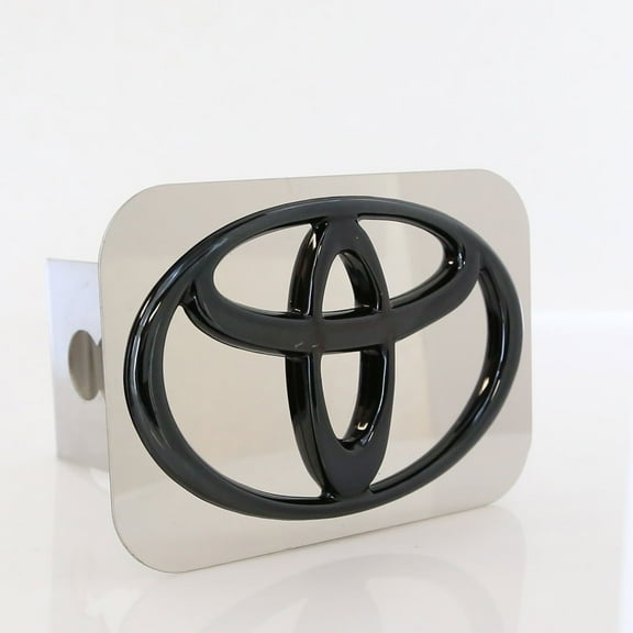 Toyota Pearl Logo Hitch Cover Plug (Black on Chrome)