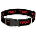 thumbnail image 1 of Toyota Pet Collar, Dog Collar Plastic Buckle, Toyota Racing Development TRD Logo Black Red, 16 to 23 Inches 1.5 Inch Wide, 1 of 8