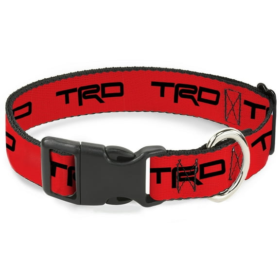 Toyota Pet Collar, Dog Collar Plastic Buckle, Toyota Racing Development TRD Logo Red Black, 7 to 8.5 Inches 0.5 Inch Wide