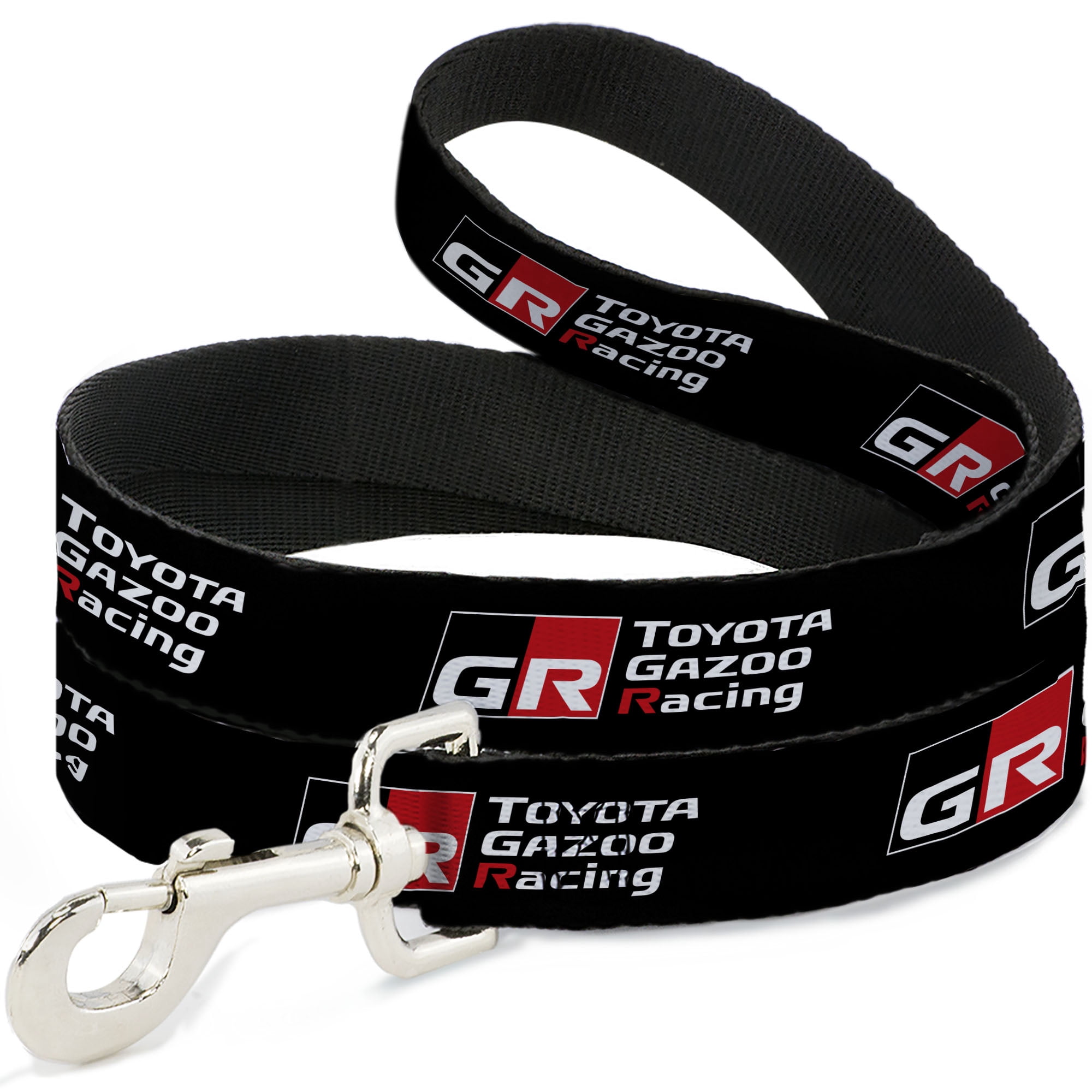 Toyota Pet Leash, Dog Leash, Toyota Gazoo Racing GR North America Logo Black White Red, 6 Feet Long 1.0 Inch Wide