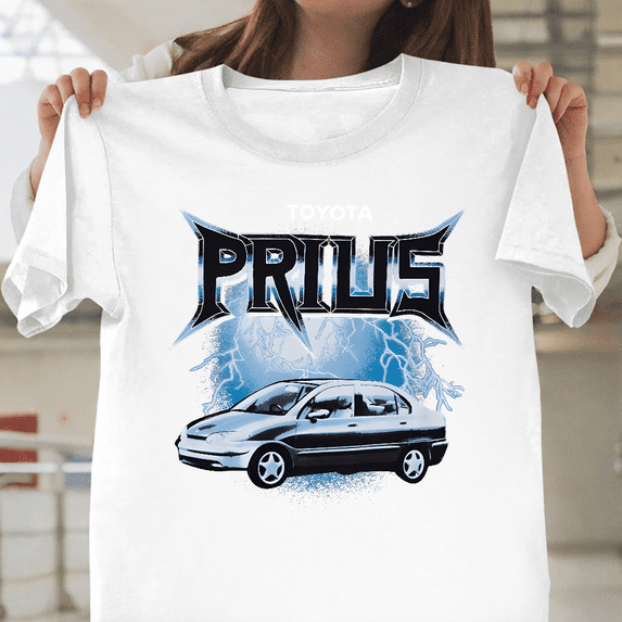 Toyota Prius Lightning Hybrid EV Automobile Enthusiast Unisex T-Shirt, up to size 3XL.