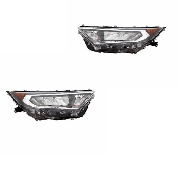 For Toyota RAV4 2019 20 21 2022 Headlight Driver and Passenger Side Pair LED Composite Chrome Bezel Adventure/Limited/Trail/XLE/XLE Premium TO2502275, TO2503275 | 811500R140, 811100R140