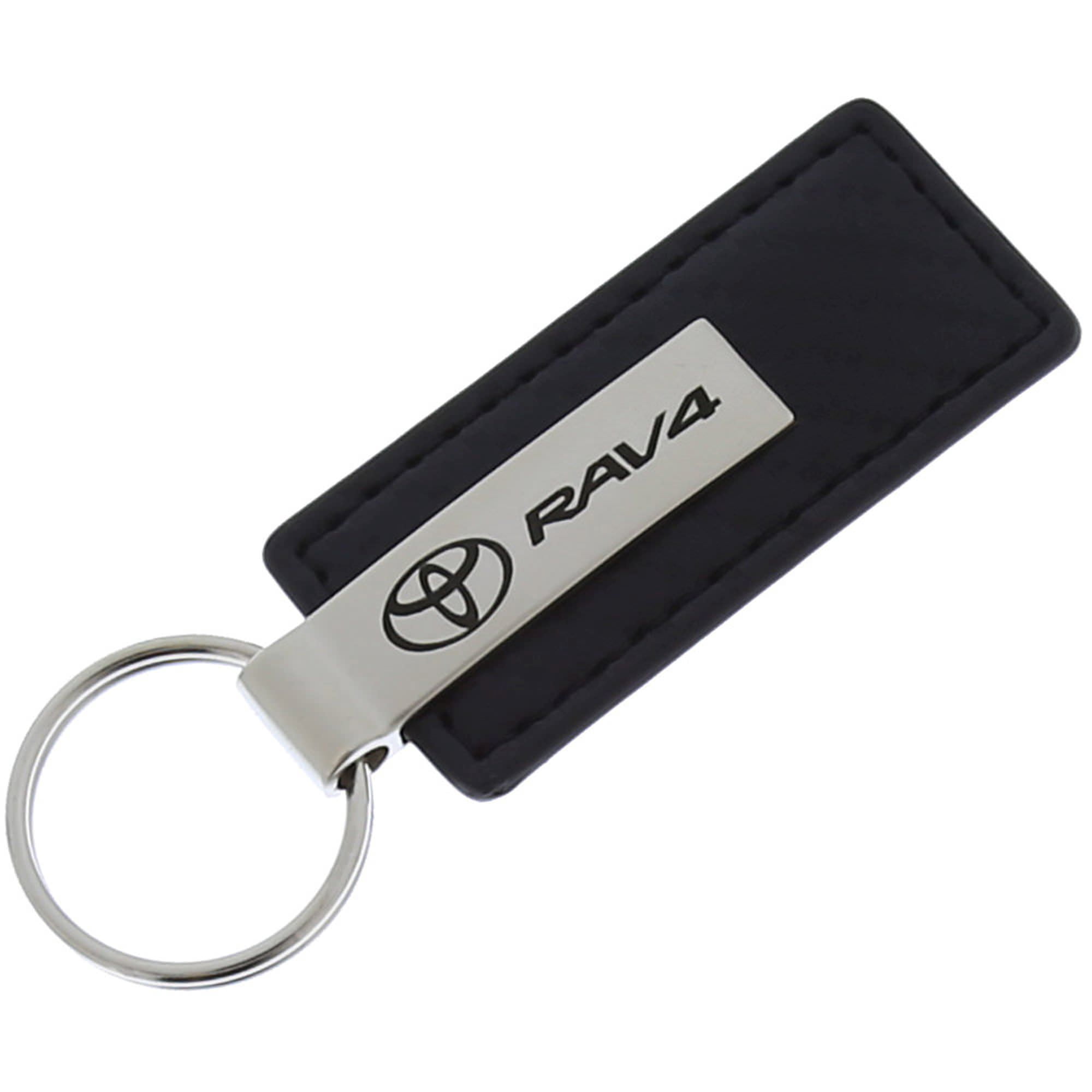 AutoGold Toyota RAV4 Black CF Carbon Fiber Leather Logo Key Chain Ring ...
