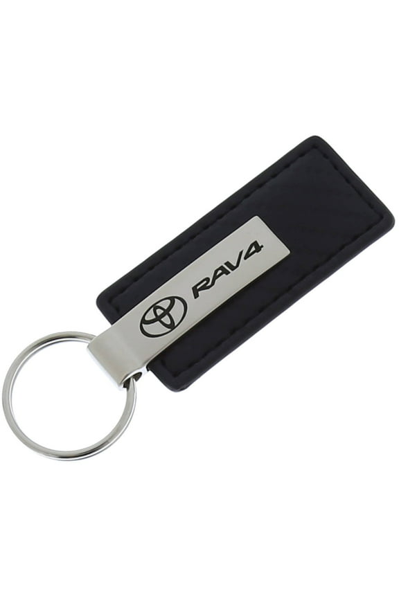 AutoGold Toyota RAV4 Black CF Carbon Fiber Leather Logo Key Chain Ring Tag Fob Lanyard KC1550.RAV