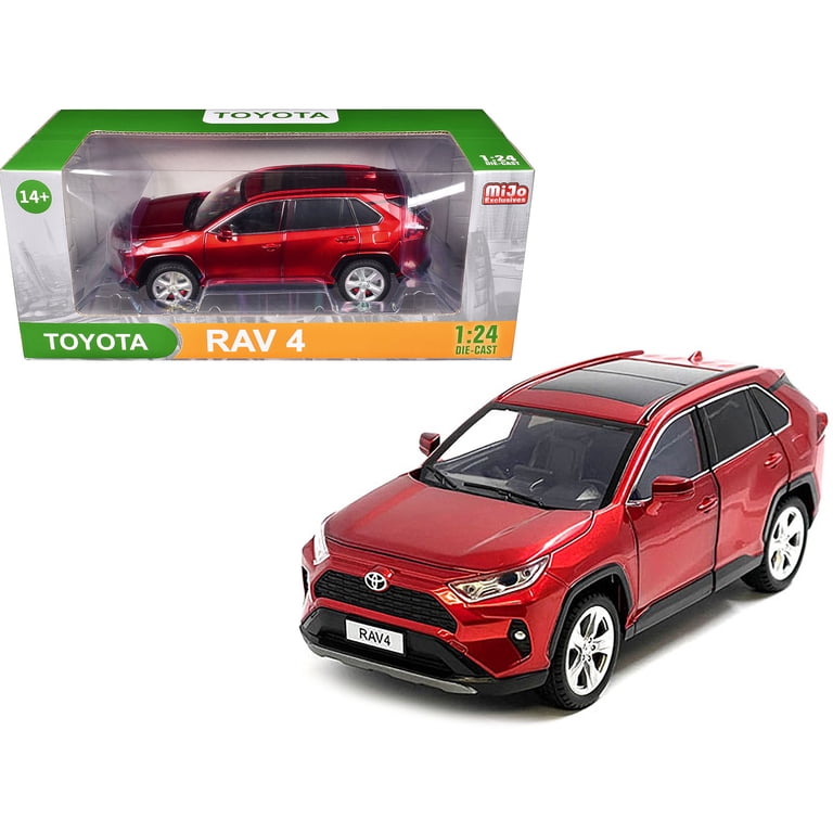 一汽丰田RAV4のモデルカー Toyota Rav4 Hybrid XLE Red Metallic with Sunroof 1/24 Diecast